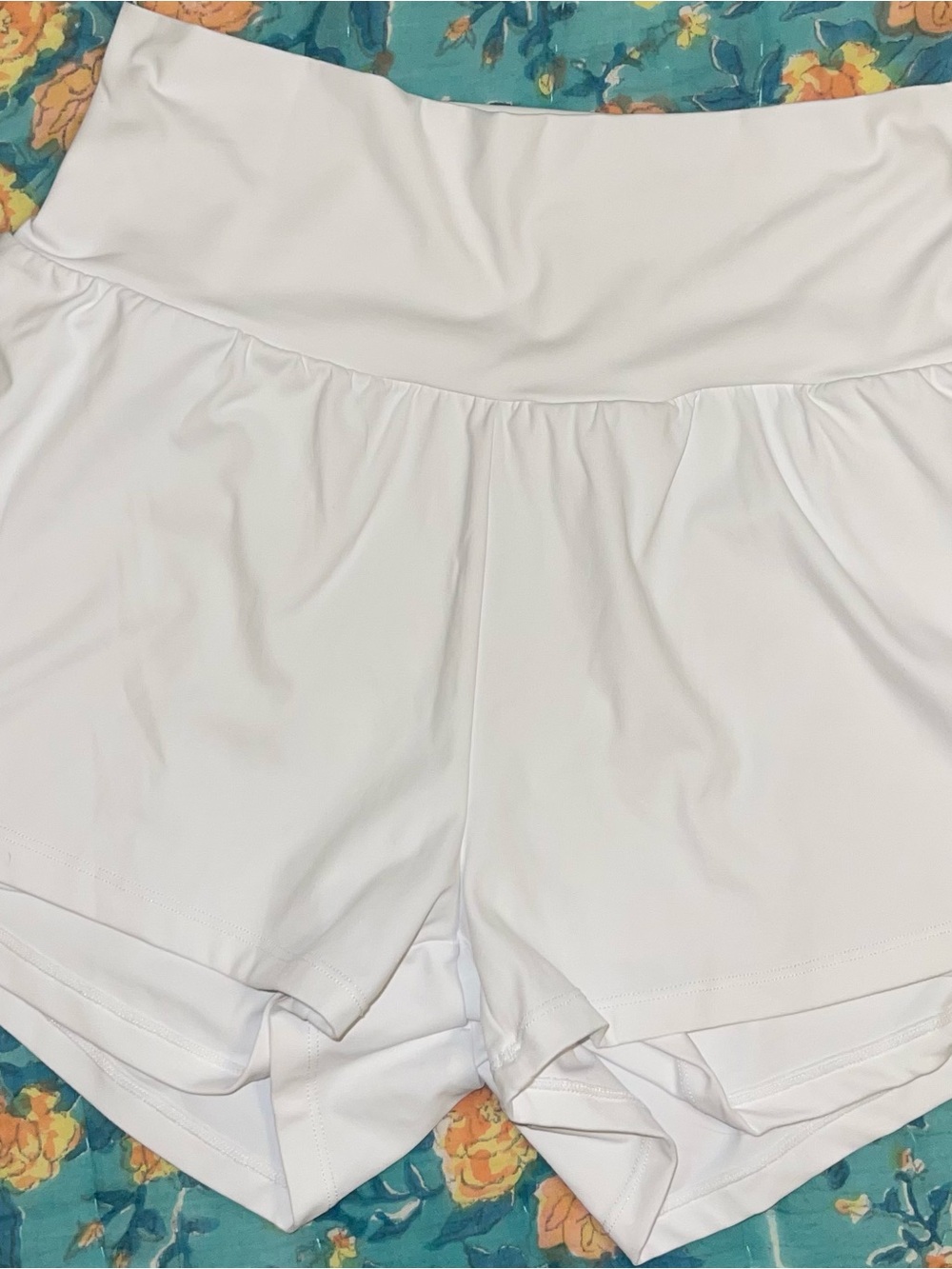 HALARA White High-Rise Athletic Shorts with Built-In Liner